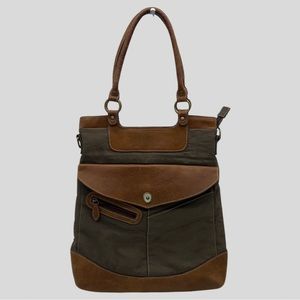 The Territory Ahead Canvas and Leather Shoulder Bag Brown/Tan